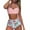 Light Blue, variant on Lilgiuy Women Vintage Swimsuit Two Piece Retro Halter Ruched High Waist Print Bikini Set Swimming Pool Beach Volleyball Suits