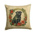 thumbnail image 2 of Pug Christmas Flowers Throw Pillow 14 in x 14 in, 2 of 2