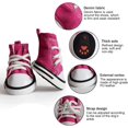 thumbnail image 3 of Zapatos para perros, juego de 4 botas transpirables de lona para perros, zapatos para mascotas, calzado deportivo antideslizante para perros pequeños, medianos y grandes (rosa), 3 of 5