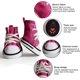 thumbnail image 3 of Zapatos para perros, juego de 4 botas transpirables de lona para perros, zapatos para mascotas, calzado deportivo antideslizante para perros pequeños, medianos y grandes (rosa), 3 of 5