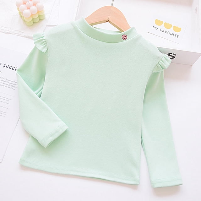 RXIRUCGD Chemise Imprimée à Manches Longues pour Fille avec Col Rond et Base Décontractée en Dessous (Vert, Taille : 4 Ans)