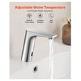 thumbnail image 4 of Touchless Bathroom Sink, Automatic Sensor Faucet, Hands-Free Water Mixer - Brushed Silver, 9/16 inch Pipe, Hot & Cold Adjustable, Battery Operated, 4 of 9
