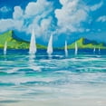 thumbnail image 3 of Meneely, Dan 20x20 Black Modern Framed Museum Art Print Titled - Sail Away Beach I, 3 of 5