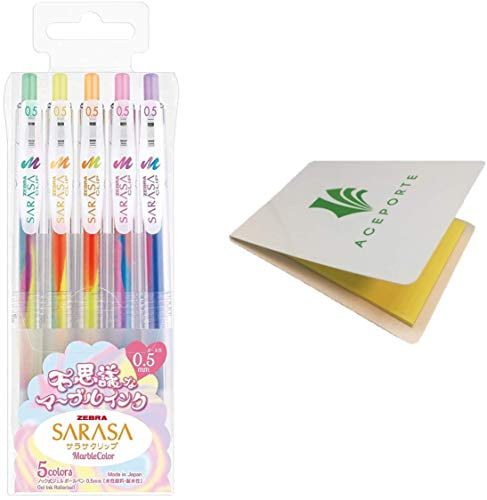 Zebra gel ball pen sarasa clip 0.5 Marble color 5 colors JJ75-5C-MB Japan NEW 