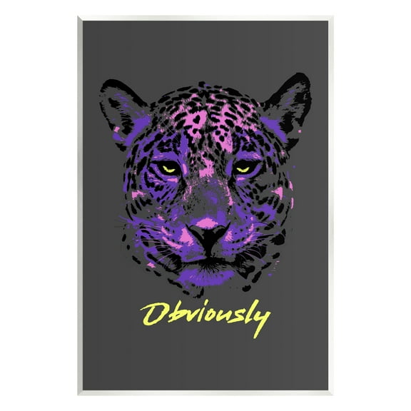 Stupell Industries Obviously Purple Leopard Animals & Insects Painting Unframed Art Print Wall Art, 10 x 15