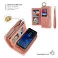 thumbnail image 4 of Galaxy S8 Plus Wallet Detachable Case, Dteck [wrist band][14 Card Slots] Zipper Purse Phone Case Multi-functional Folio Flip PU Leather Removable Magnetic Back Cover For Samsung Galaxy S8+,Pink, 4 of 10