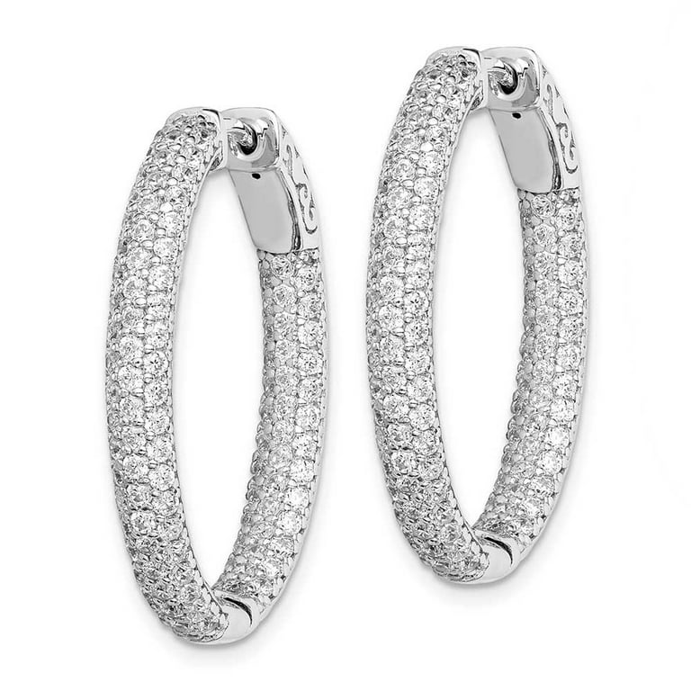 T400 925 Sterling Silver 2mm Diamond Cut Hoops Small and Large Hoop Ea