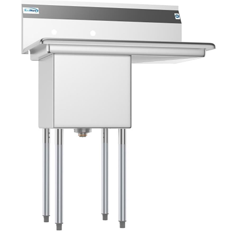 Koolmore 15x15x12 Right NSF Stainless Steel Kitchen Prep/Utility Sink in Silver