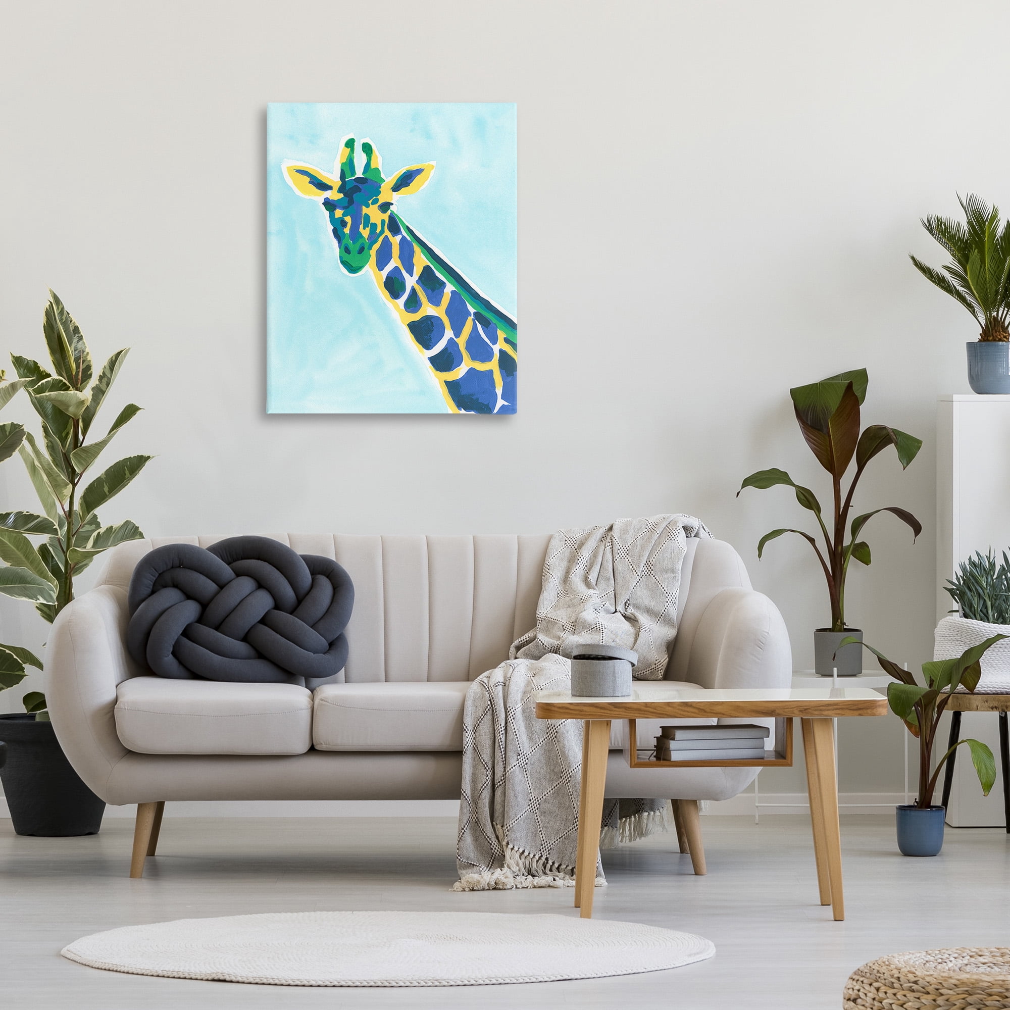 Stupell Industries Modern Hue Giraffe Animals & Insects Painting Gallery Wrapped Canvas Art Print Wall Art, 30 x 40