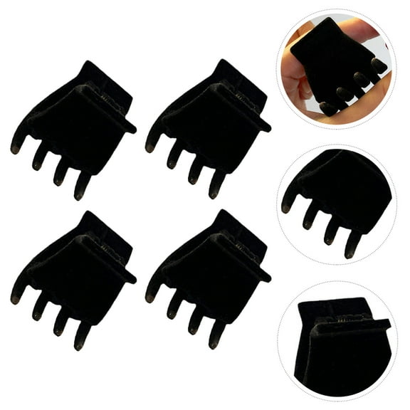 Baluue 4pcs Small Claw Hair Clips Velour Hair Styling Accessories for Women in Compact Size
