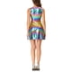 thumbnail image 3 of Vestido sin mangas de alta cintura brillante y acampanado para mujer INSPIRE CHIC, mini vestido azul púrpura XL, 3 of 7