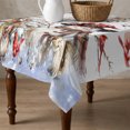 thumbnail image 4 of Christmas Snowman Table Cloth Waterproof Tablecloths, Xmas Snowflake Elk Eucalyptus Leaves Tablecloth Dining Table Cover for Kitchen Party Tabletop Outdoor, Square Tablecloth 54x54 Inch, 4 of 9