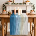 thumbnail image 2 of Table Runner 108 Inches Long for Kitchen Dining, Haze Blue Summer Beach Dresser Scarf Farmhouse, Dining Table Decorations for Wedding/Parties, Nautical Coastal Beige Seaside 13 x 108 In, 2 of 8