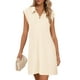 thumbnail image 1 of Vestido MEROKEETY para mujer 2025, verano, manga corta, cuello en V, beige, 1 of 8