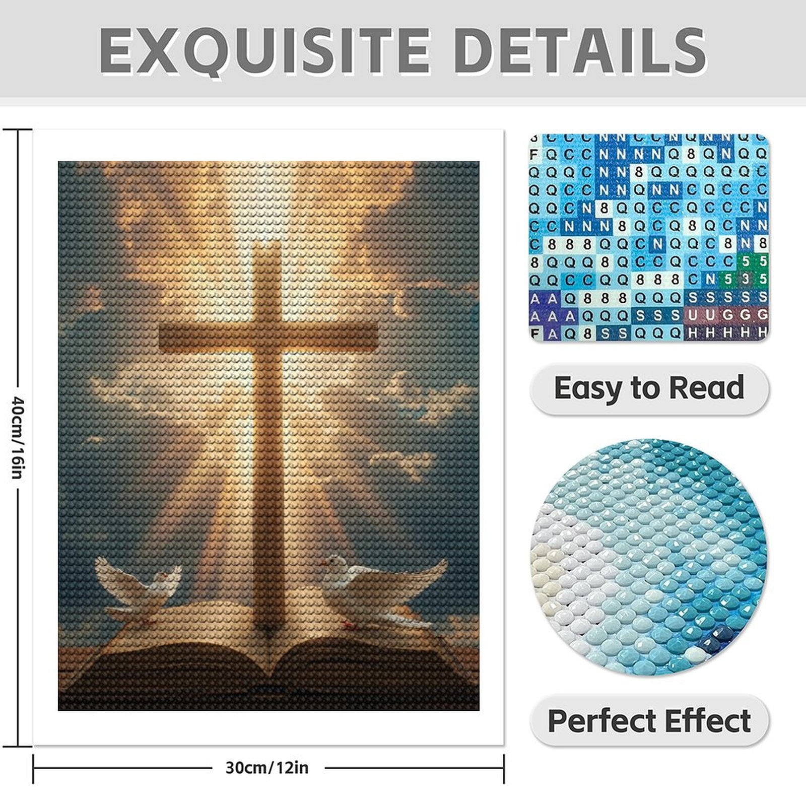 Diamond Art Kits for Adults - 5d Sunlit Cross With S And Diamond Painting for Adults, Diamond Art for Adults Beginners, Diamond Painting Kits for Adults for Home Wall Decor
