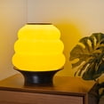 thumbnail image 4 of JONATHAN Y Honey Pot 12" Minimalist Classic Plant-Based PLA 3D Printed Dimmable LED Table Lamp, Yellow/Black, USA1001A, 4 of 9