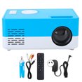 thumbnail image 1 of Mini proyector portátil LED para cine en casa, reproductor multimedia de vídeo, proyector con estante, 100-240V, blanco, azul, enchufe AU, 1 of 5