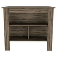 thumbnail image 2 of Nmkwnr Kitchen Island with 3 Open Shelves, Wood Island Table for Kitchen, Dining Room, Dark Brown, 2 of 5