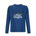 thumbnail image 4 of QIUOMBBP T Shirts for Man Christmas Big and Tall Long Sleeve Tops Casual Crewneck Muscle Fit Pullover Xmas Gifts, Dark Blue, XXXL, 4 of 5