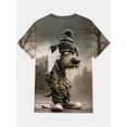 thumbnail image 4 of Men's 3D Full Print T-Shirt with Neckline Design - Casual Short Sleeve Crew Neck T-Shirt, Machine Washable, 4 of 6