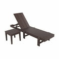 thumbnail image 3 of 2 Piece Modern Poly Reclining Chaise Lounge With Wheels, Dark Brown, 3 of 4