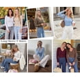 thumbnail image 5 of PRETTYGARDEN Womens Long Sleeve Ribbed V Neck Knit Shirts | Soft Stretch Slim Fitted Lightweight Basic Tees, Y2K Going Out Tops, Fall Fashion Everyday Wear, Winter Layering Clothes, 5 of 11