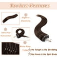 thumbnail image 3 of MY-LADY 100% Human Hair Extensions Remy Real Natural Hair Hairpiece Mirco Ring Tubes Hair Thick Micro Loop Extensions Hair for Women 18inch #04 Medium Brown, 3 of 8