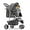 Black Polka Dots, variant on VibrantEcho 3-Wheel Pet Stroller, Foldable Travel Jogger for Small & Medium Dogs & Cats, Lightweight Carrier with Breathable Mesh Cover, Cup Holder & Storage Basket.Plaid