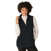 Woman Within Zip-Front Microfleece Vest Long Fleece Vest
