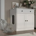 thumbnail image 6 of Palace Imports 100% Solid Wood Ziva 2-Door Cat Litter Box Enclosure, White, 6 of 6