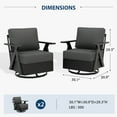 thumbnail image 4 of INTER HUT Urban Anvil 2 Pieces Metal Accent Outdoor Swivel Rocking Chairs, Black/Gray, 4 of 10