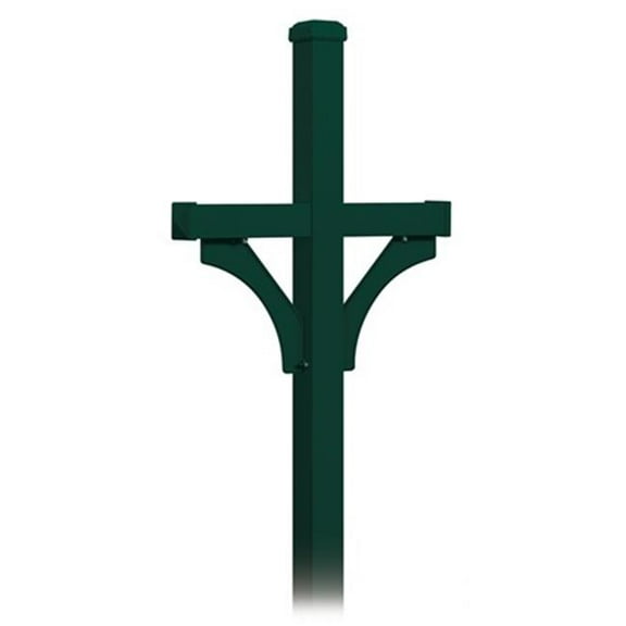 Salsbury 4372GRN Deluxe Post 2 Sided - In-Ground Mounted - For Roadside Mailboxes - Green