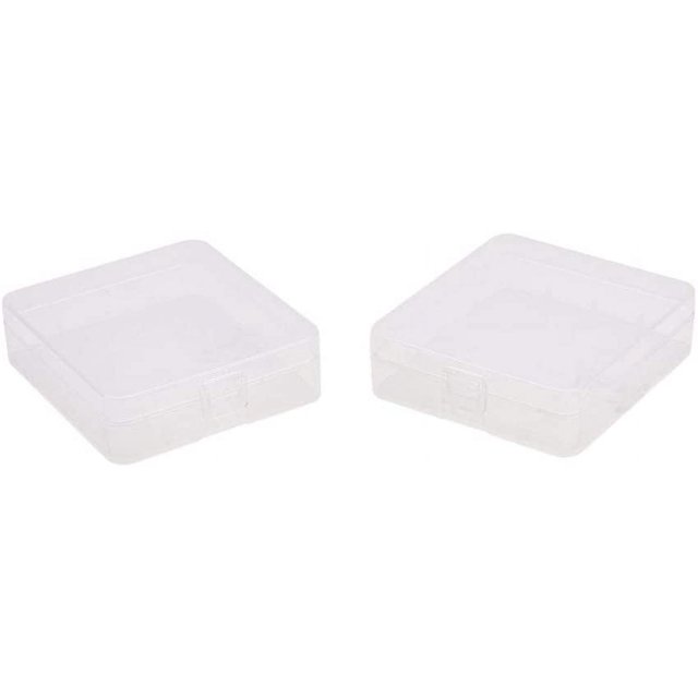 HUGFEGWE 2 x 18650 Battery Storage Case Holder Organizer Box Transparent 2Pcs U2536-18135