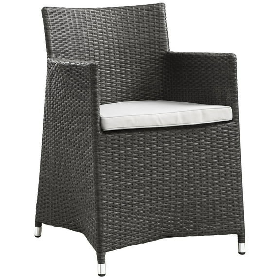 Modway Junction 18.5" Wicker / Rattan Outdoor Armchair in Brown/White