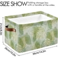 thumbnail image 3 of Coolnut Tropical Palm Foldable Canvas Storage Bin, Sturdy Fabric Storage Basket with Handles, Storage Cube Box for Organizing Shelf Nursery Toy Closet 1PCS#995 Home Decor, 3 of 7