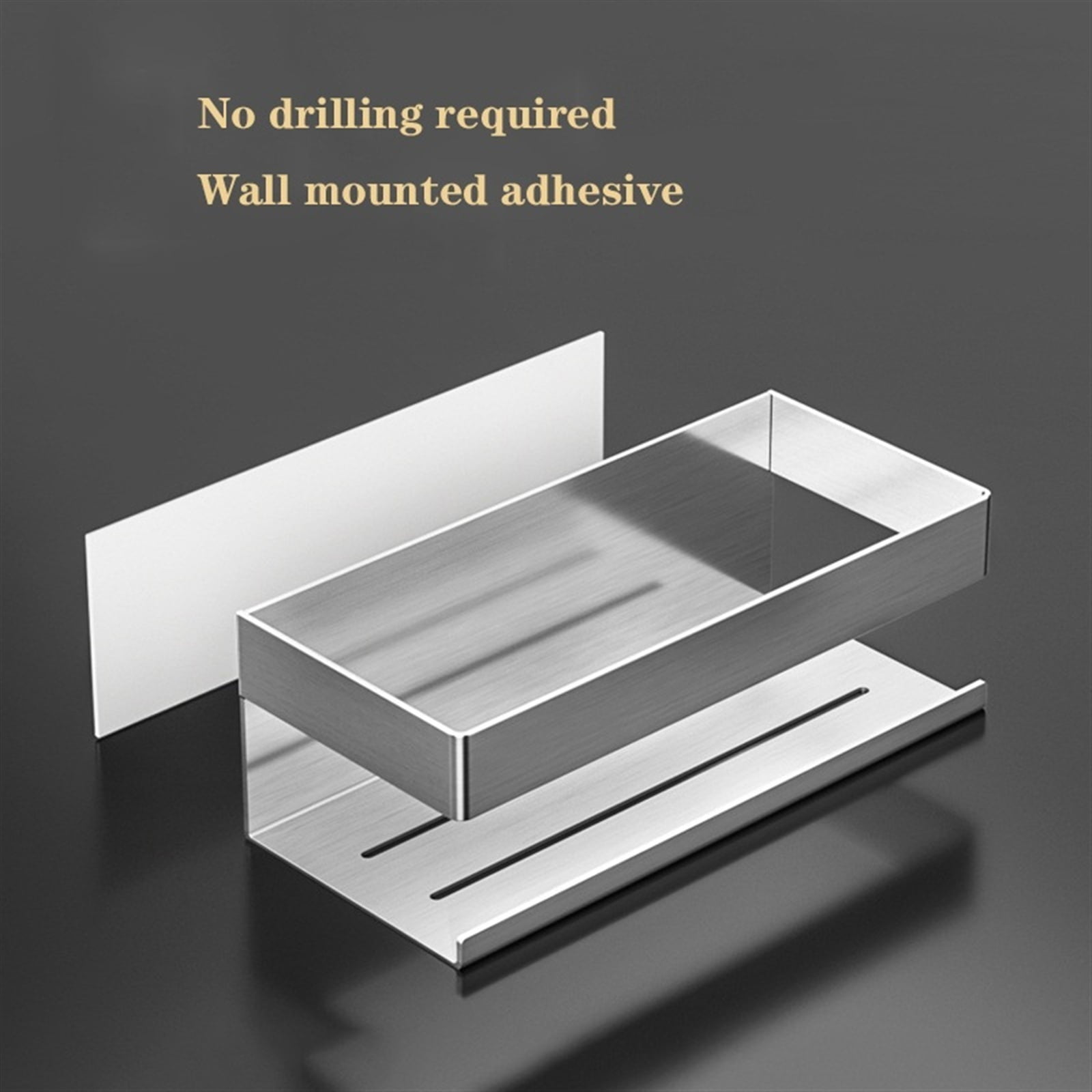 Bathroom Shower Shelves, Wall Mounted Adhesive Shower Organizer, No-Drill Stainless Steel Bathroom Caddy