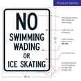 thumbnail image 3 of No Swimming Wading Or Ice Skating Sign, Pool Sign,, 3 of 8