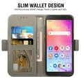 thumbnail image 5 of Compatible with Alcatel TCL A3 A509DL / A30 Wallet Phone Case and Tempered Glass Screen Protector Flip Credit Card Holder Stand Flower Cell Cover for TCLA3 TLC A 3 3A 509DL 30A 5102 5.5 inch Gray, 5 of 8