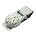 thumbnail image 1 of Flowers and Leaves Satin Chrome Plated Metal Money Clip, 1 of 4