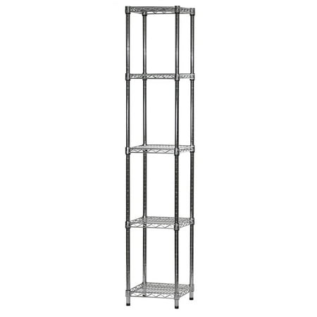

Chrome Wire Shelving with 5 Shelves - 14 d x 14 w x 72 h (SC141472-5)