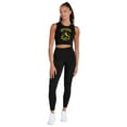 thumbnail image 5 of Harry Potter Hufflepuff Quidditch Arch Women's Sleeveless Crop Top Tank, Black, Large, 5 of 5