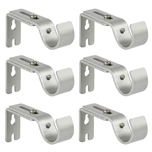 Black IHRDNNR Curtain Rod Holders Heavy Duty Adjustable Rod Brackets for 7/8 or 1 Inch Rods Set of 3