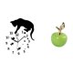 thumbnail image 5 of Reloj colgante silencioso de gato con movimiento silencioso y escultura de cerámica para sala de estar, comedor, escuela, cafetería, estudio, decoraci, 5 of 8