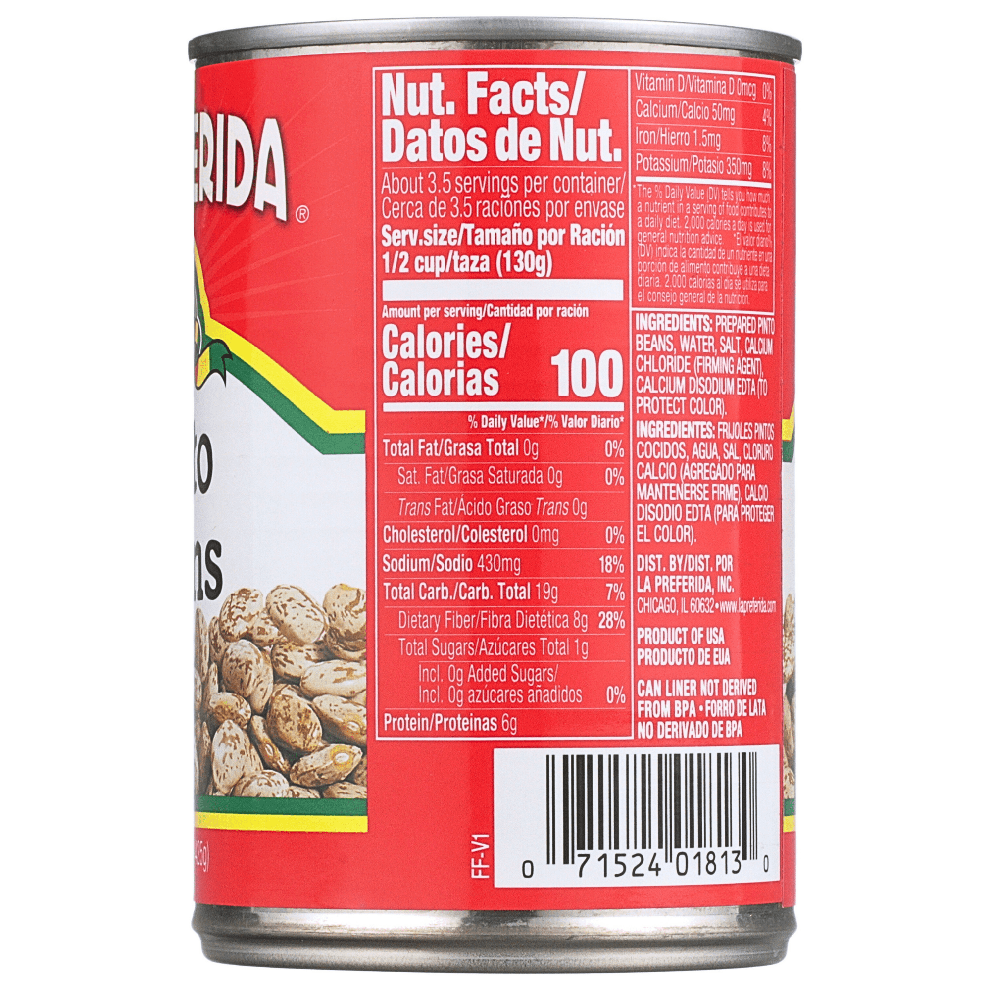 (12 pack) La Preferida Pinto Beans, 15 oz, Can