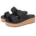 thumbnail image 1 of Sandalias Crocs Brooklyn con hebilla de corcho para mujer, negras, 1 of 7