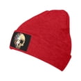 thumbnail image 2 of LNWH Knitted Acrylic Hat, Floral Rose Skull Pattern Winter Beanie Hat for Cold Weather, Red, 2 of 4
