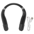 thumbnail image 1 of Ventilador de cuello manos libres con luz LED, batería de 2400 mAh, portátil para viajes al aire libre - Negro, 1 of 8
