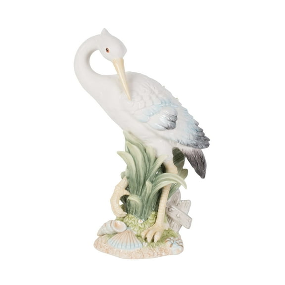 Fitz and Floyd Newport Home 14.25" Tall Egret Earthenware Decorative Figurine