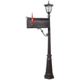 thumbnail image 3 of StratHeavy Duty Cast Aluminum Mailbox with Post, Solar Post Light Combination Kit for Outside, Decorative Modern Mailbox with Fluted Base, Large Mail Box for Curb or Driveway, 3 of 13