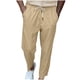 thumbnail image 2 of Pantalones largos para hombre con cordón, cintura elástica y bolsillo de color liso, sudadera con capucha y perneras ajustadas, pantalones de chándal de poliéster para hombre., 2 of 6